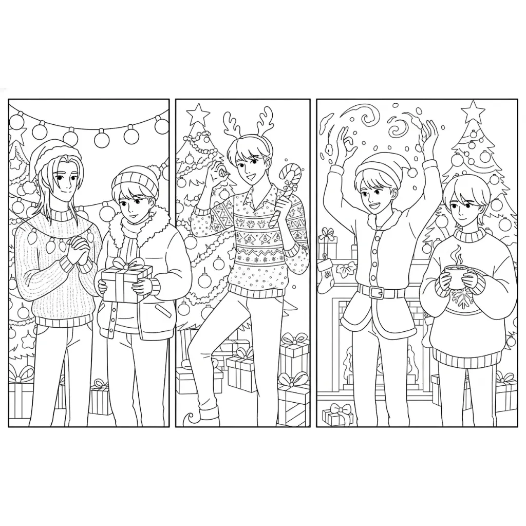 Saja Boys de Navidad 1 para colorear para imprimir gratis