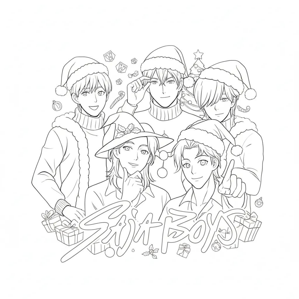 Saja Boys de Navidad 10 para colorear gratis en línea