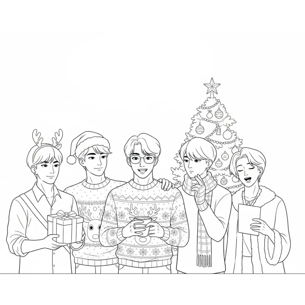 Saja Boys de Navidad 12 para colorear para niño para imprimir