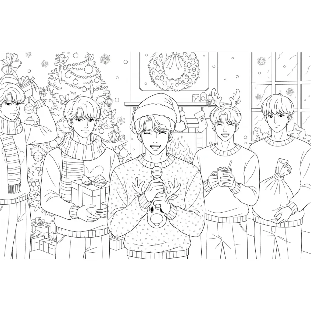 Saja Boys de Navidad 13 para colorear para imprimir para niño de 8 años