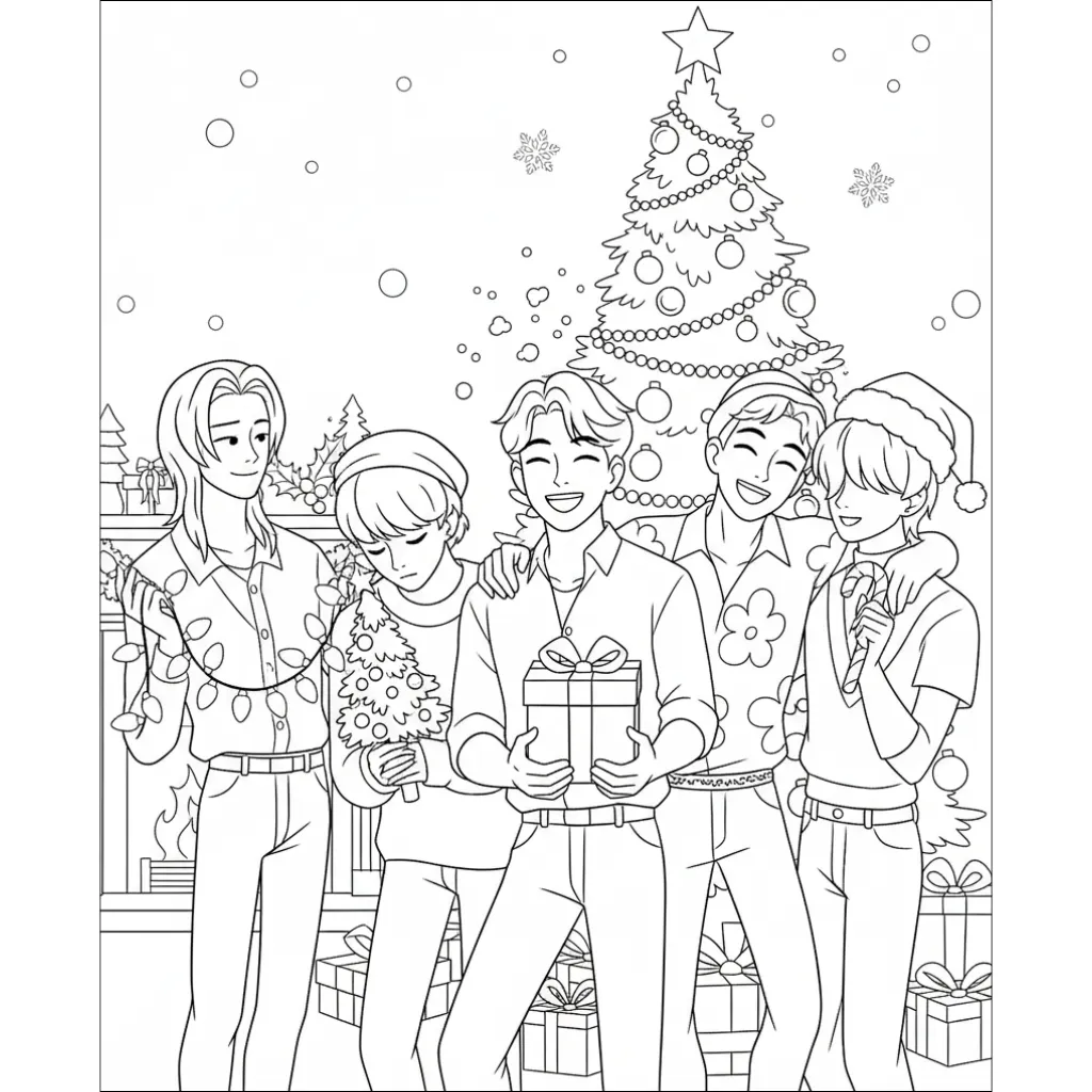 Saja Boys de Navidad 15 para colorear para imprimir para niño de 2 años