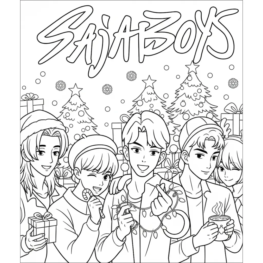 Saja Boys de Navidad 17 para colorear para imprimir gratis