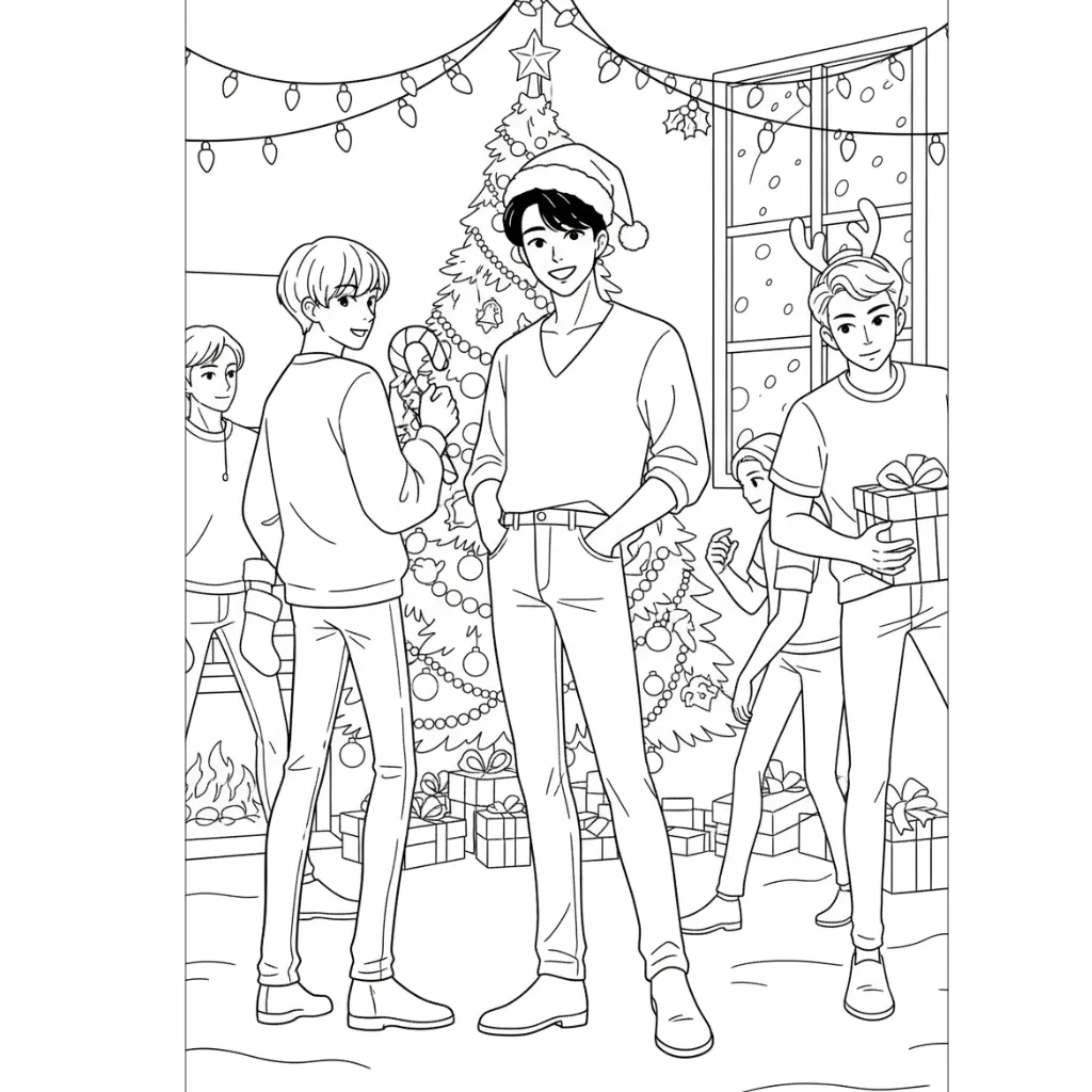 Saja Boys de Navidad 18 para colorear y aprendizaje