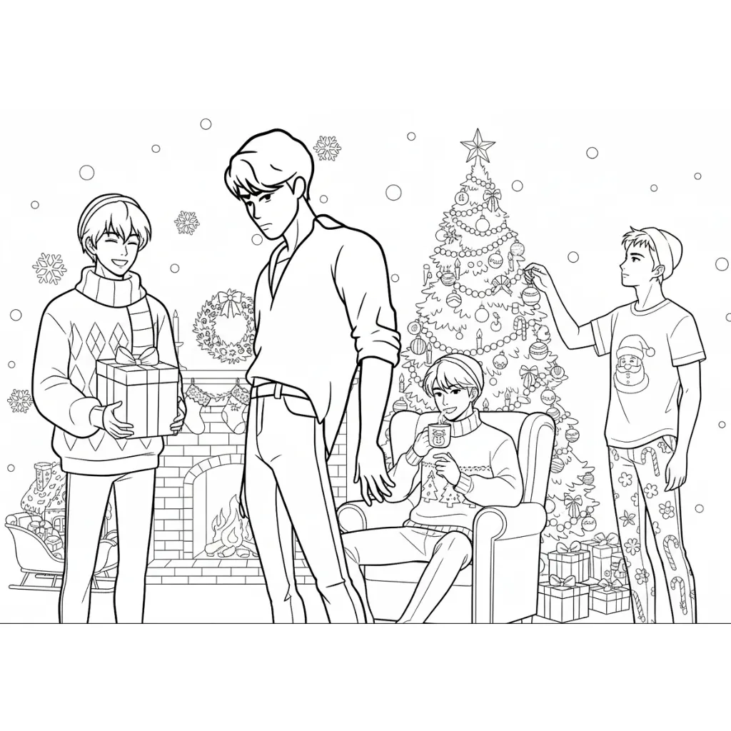 descargar Saja Boys de Navidad 3 para colorear gratis