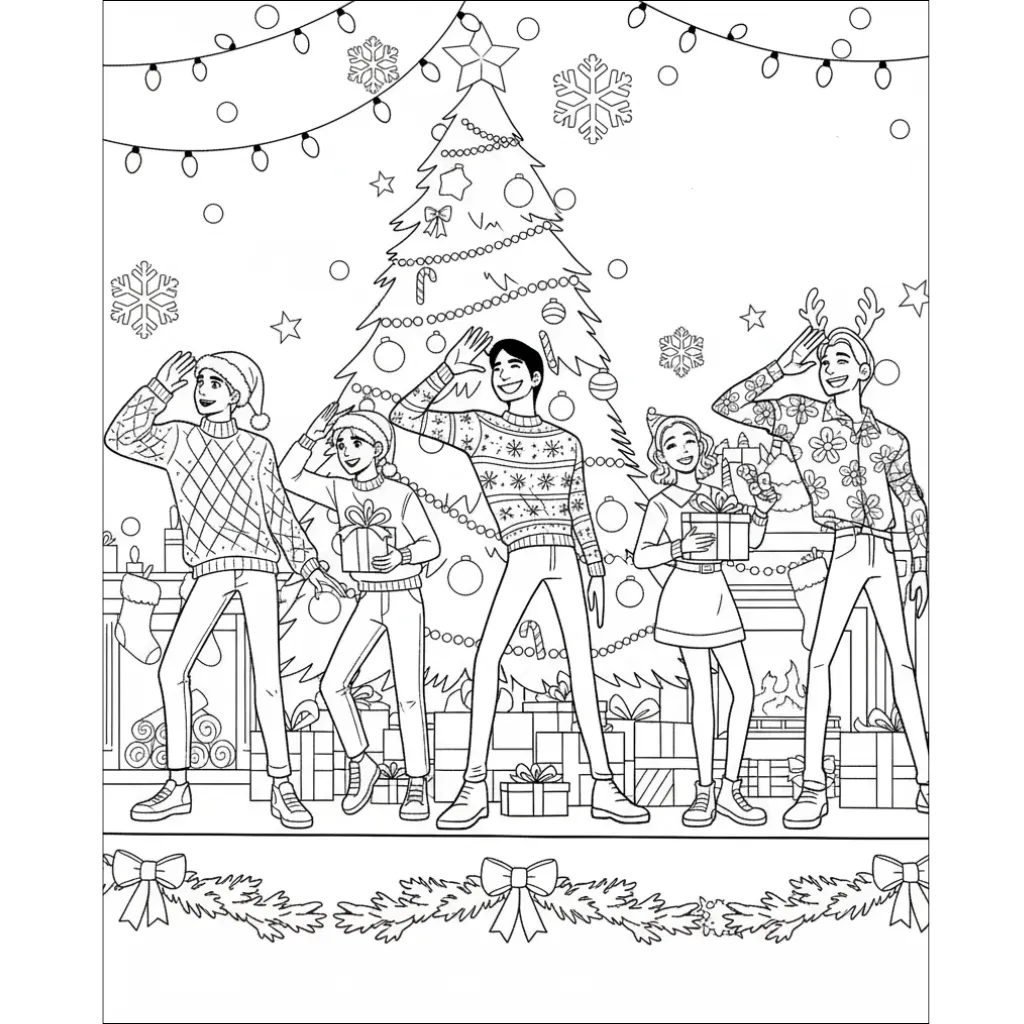 Saja Boys de Navidad 4 para colorear gratis en línea