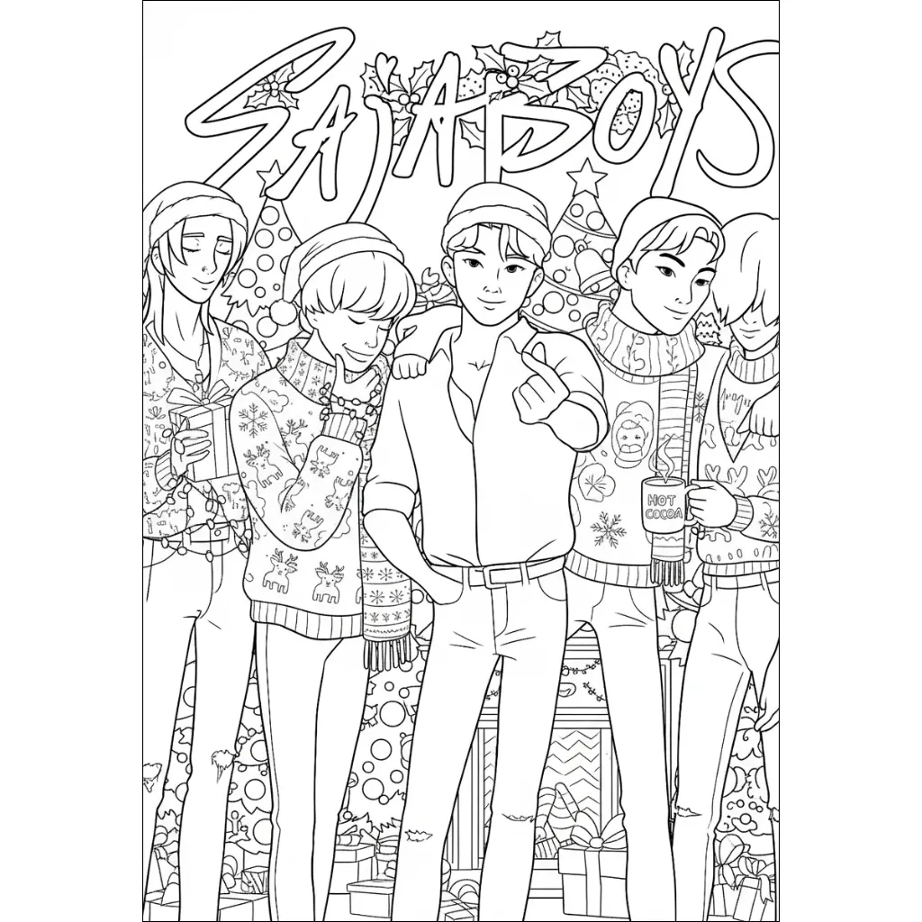 Saja Boys de Navidad 5 para colorear para niño de 10 años