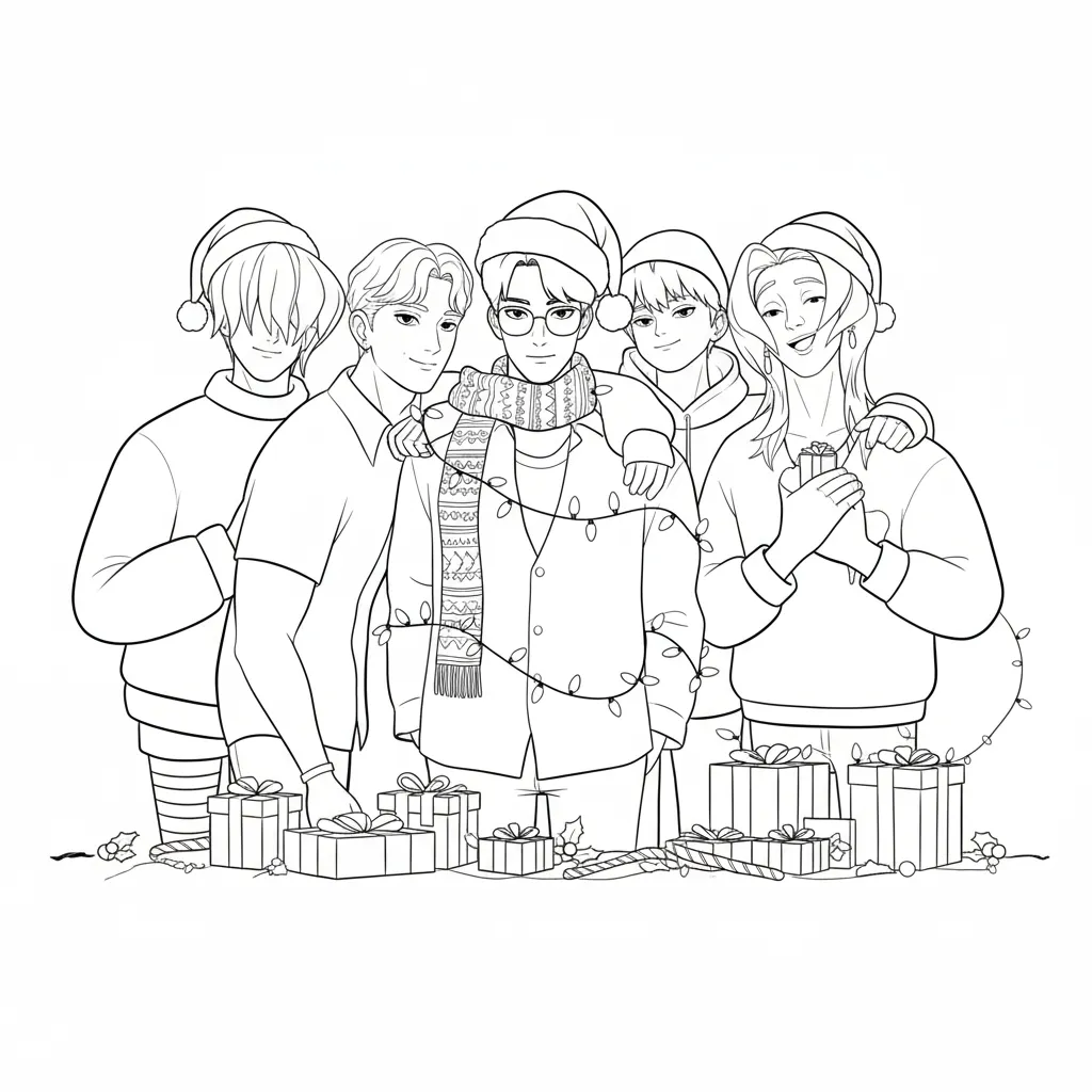 Saja Boys de Navidad 6 para colorear para imprimir para niño de 3 años