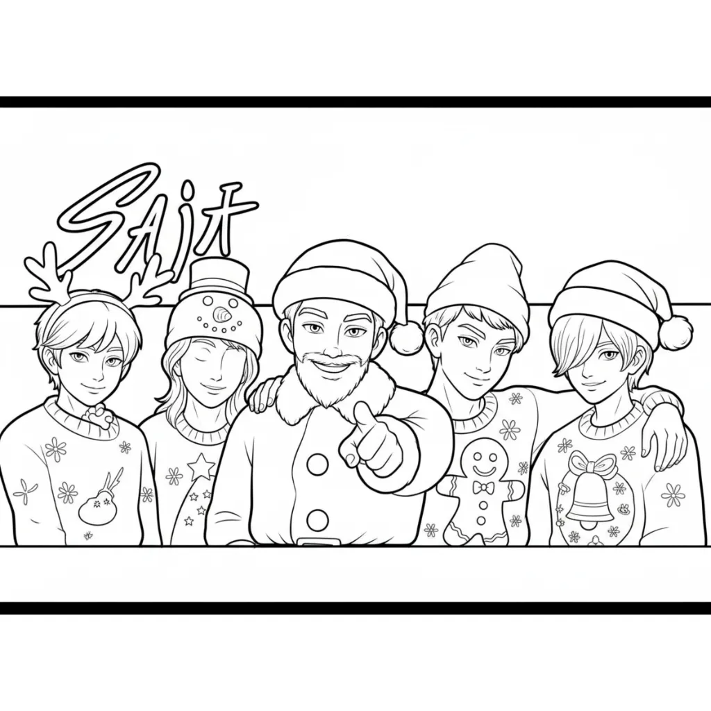 Saja Boys de Navidad 8 para colorear para imprimir para niño de 9 años