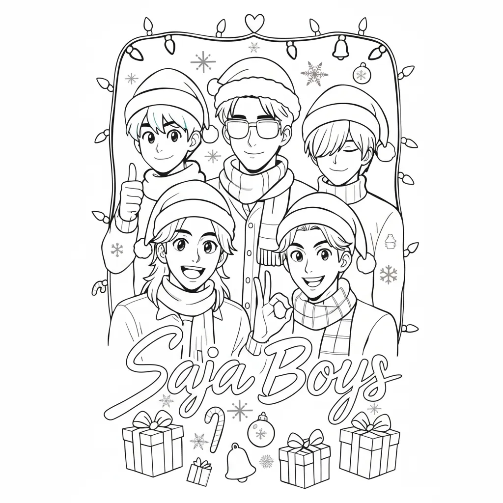 Saja Boys de Navidad 9 para colorear de para niños