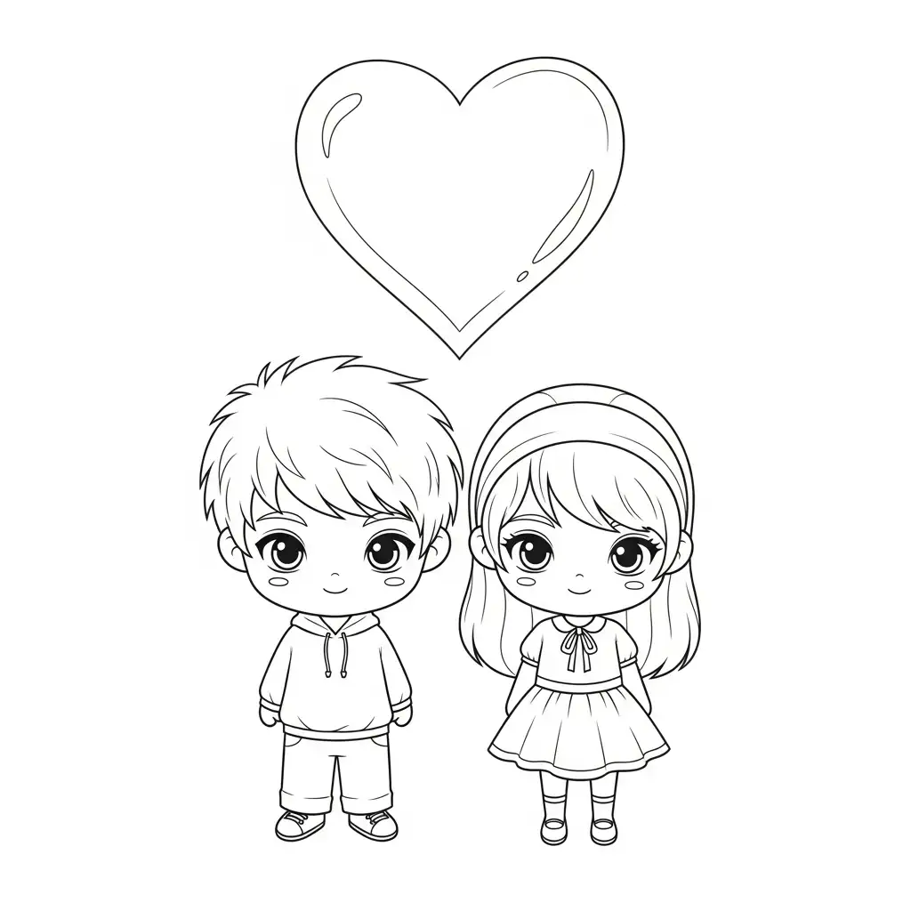 San Valentín para colorear para niños para imprimir