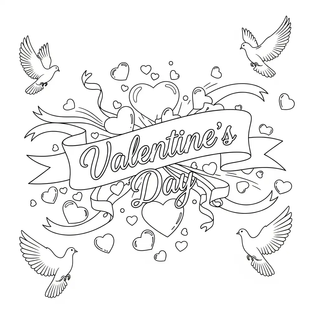 San Valentín para dibujar e imprimir