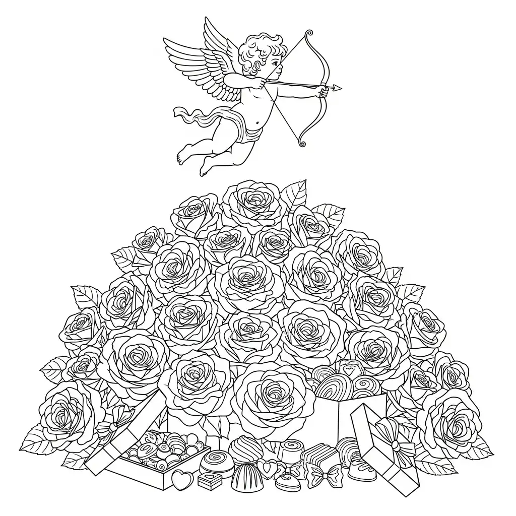 San Valentín para colorear para niño