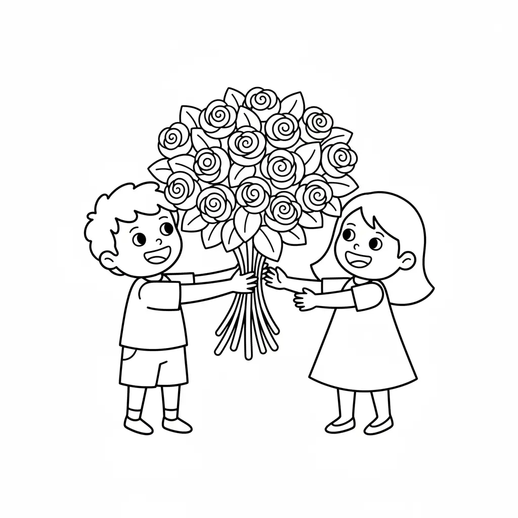 San Valentín para colorear para imprimir kawaii 1