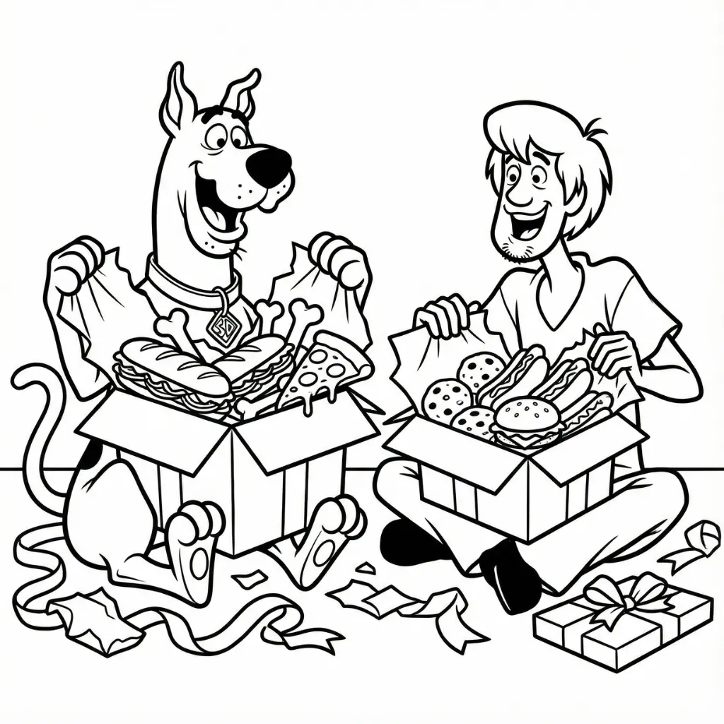 Scooby Doo de Navidad 12 para colorear para imprimir para niño de 4 años