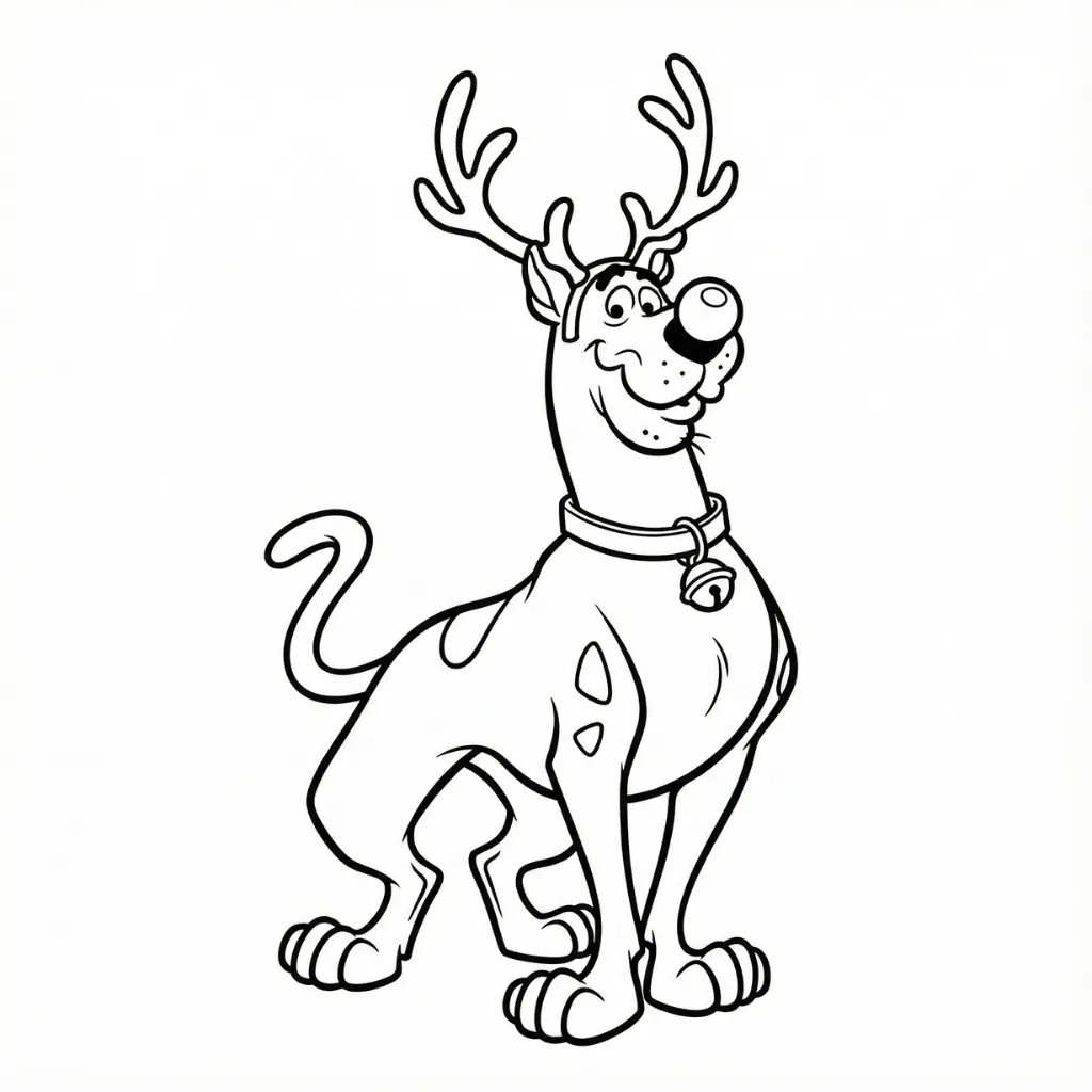 Scooby Doo de Navidad 14 para colorear y recortar para imprimir gratis
