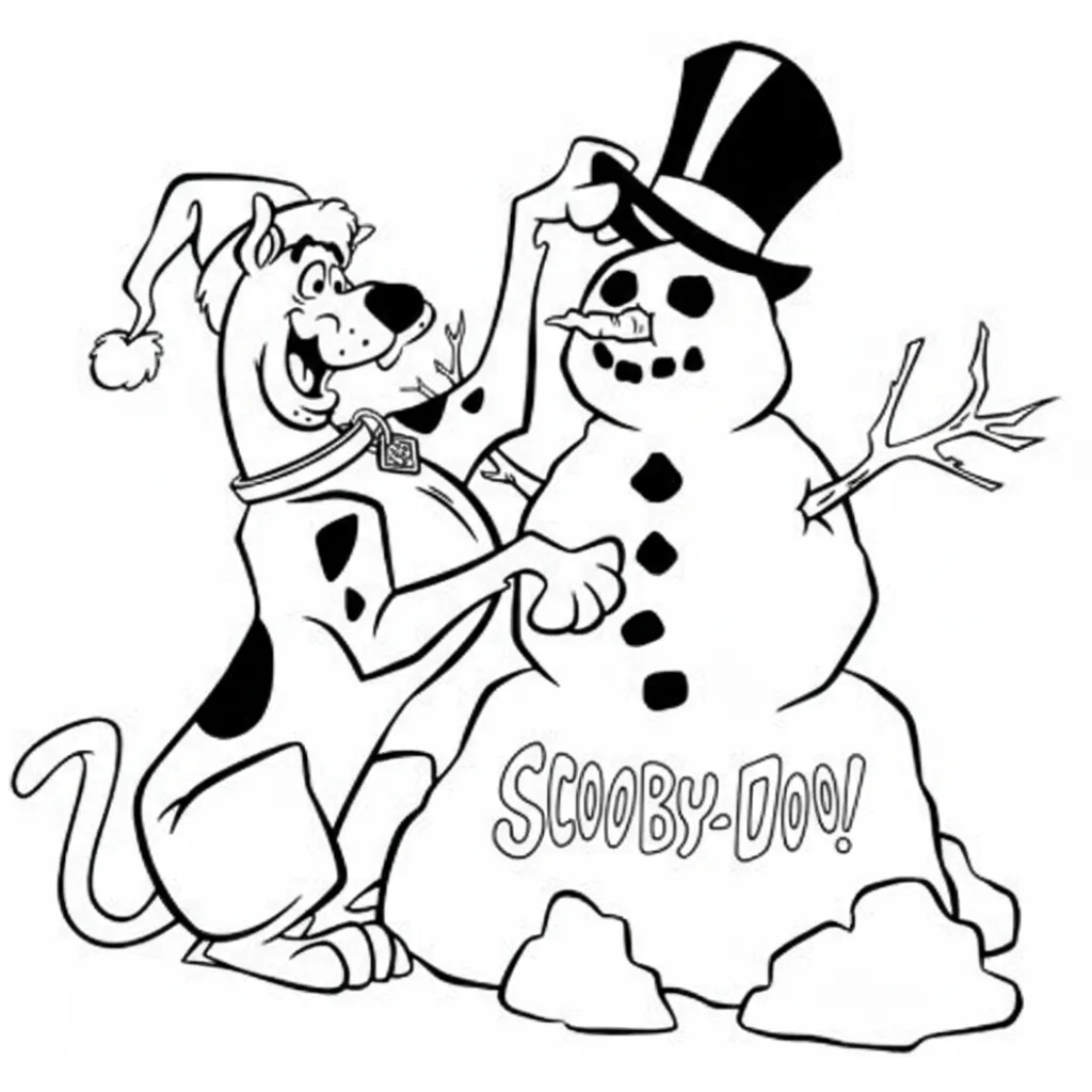 Scooby Doo de Navidad 18 para colorear para niño de 10 años