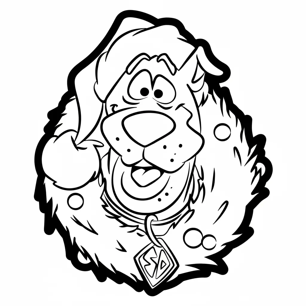 Scooby Doo de Navidad 19 para dibujar en línea