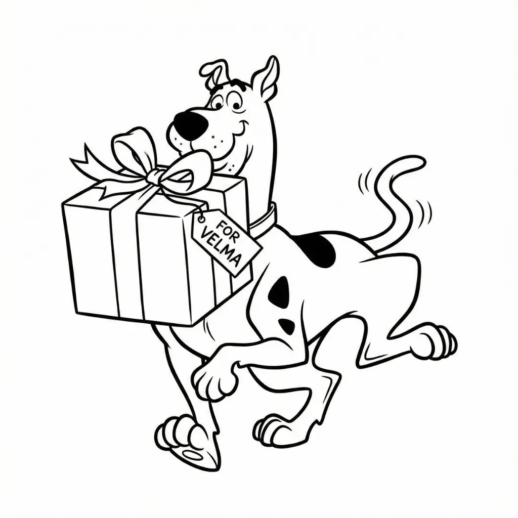 Scooby Doo de Navidad 2 para colorear gratis para imprimir