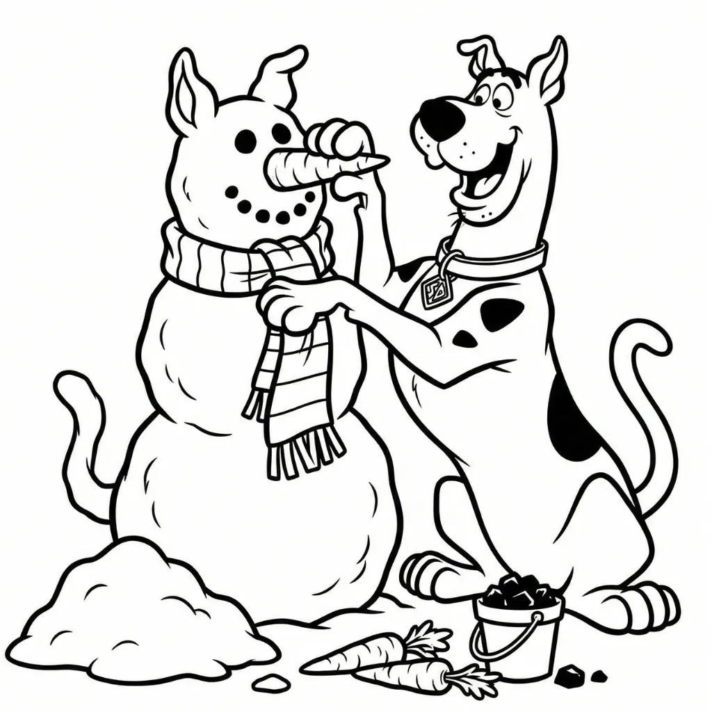 Scooby Doo de Navidad 20 para colorear gratis en línea