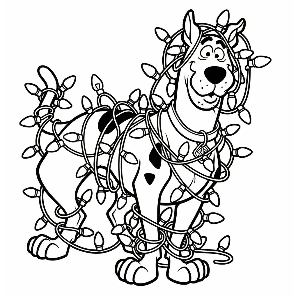 Scooby Doo de Navidad 3 para colorear para niño de 2 años