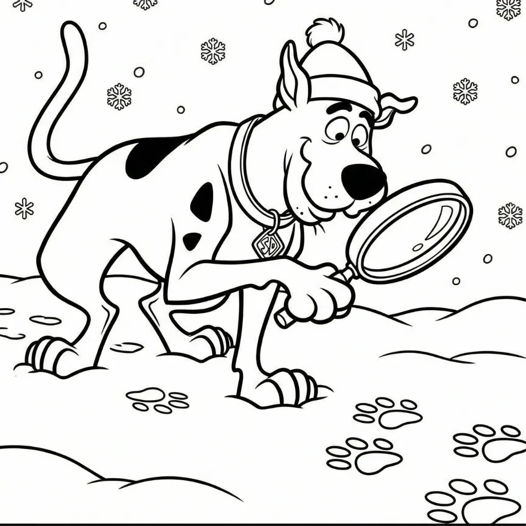 Scooby Doo de Navidad 5 para colorear para niño de 10 años