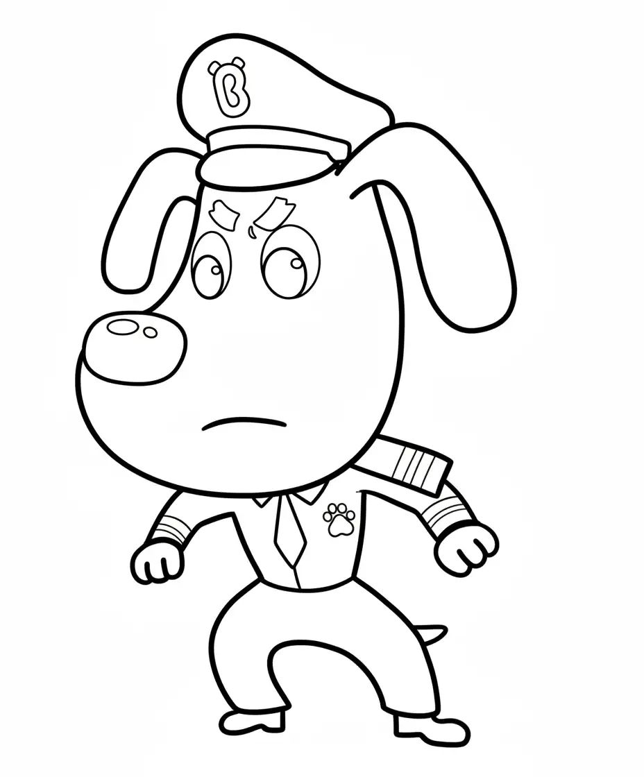 Sheriff Labrador para colorear en línea para niño