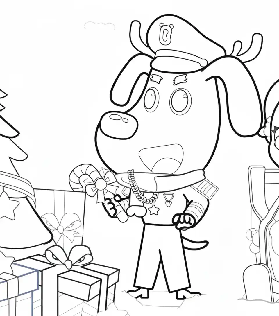 Sheriff Labrador para colorear en línea para niño 1