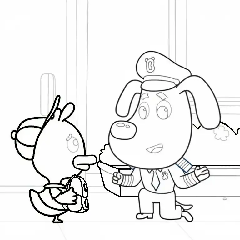 Sheriff Labrador para colorear y aprendizaje