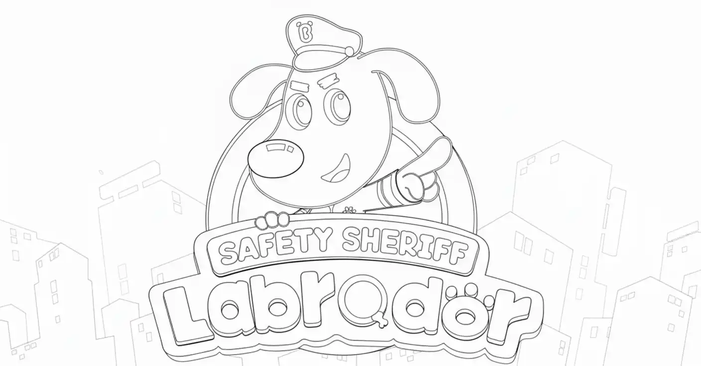 Sheriff Labrador para colorear para imprimir para niño de 4 años