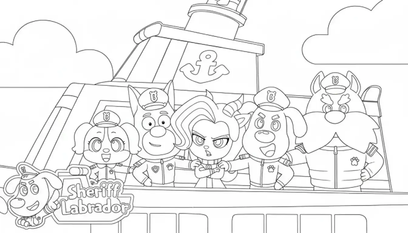 descargar Sheriff Labrador para colorear gratis