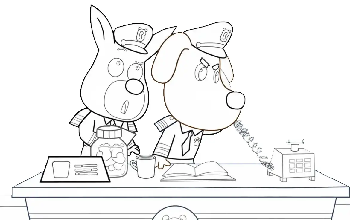 imagen para colorear Sheriff Labrador niño