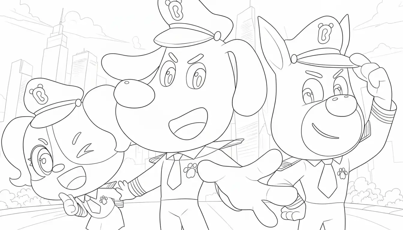 Sheriff Labrador para colorear para niños para imprimir gratis