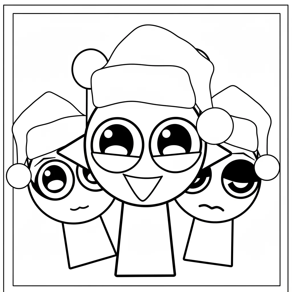 Sprunki de Navidad 2 para dibujar e imprimir