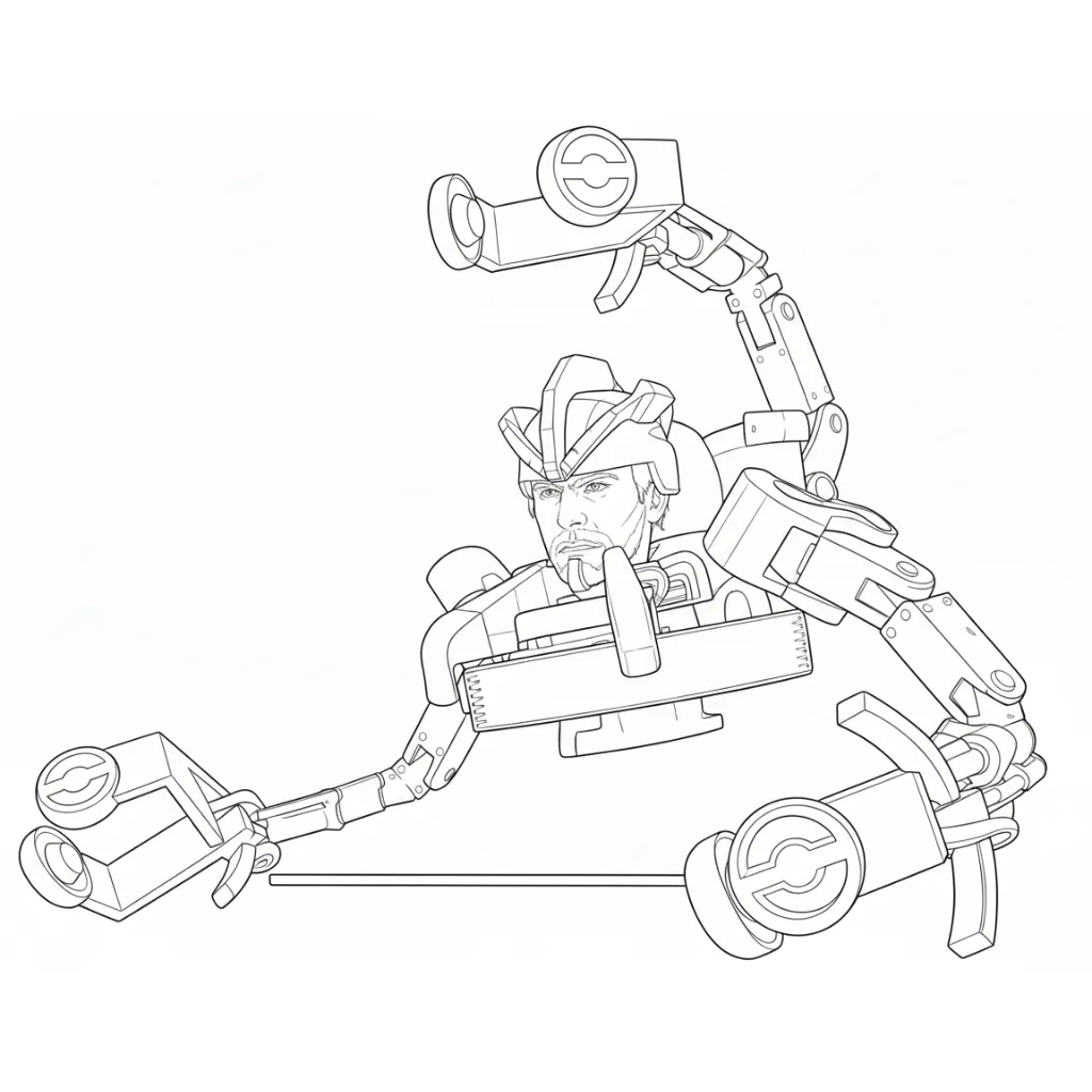 Skibidi Toilet 12 para colorear para niño de 3 años