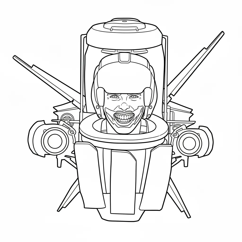 Skibidi Toilet 13 para colorear en línea para niño