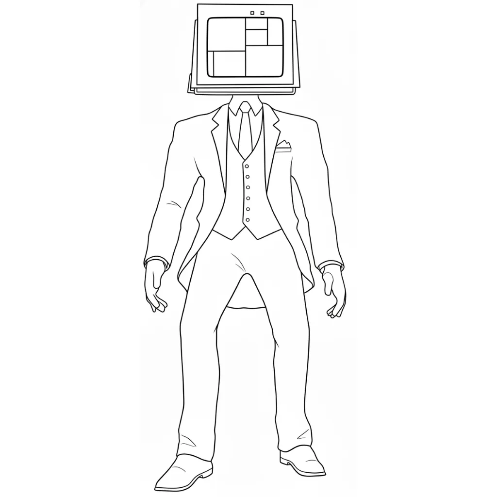 Skibidi Toilet 18 para colorear gratis para niños