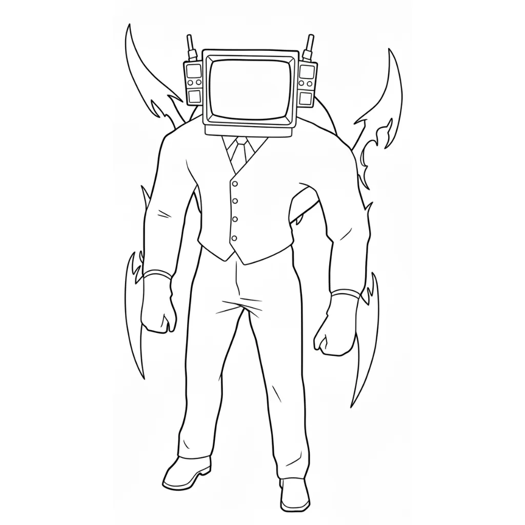 Skibidi Toilet 19 para colorear para niños