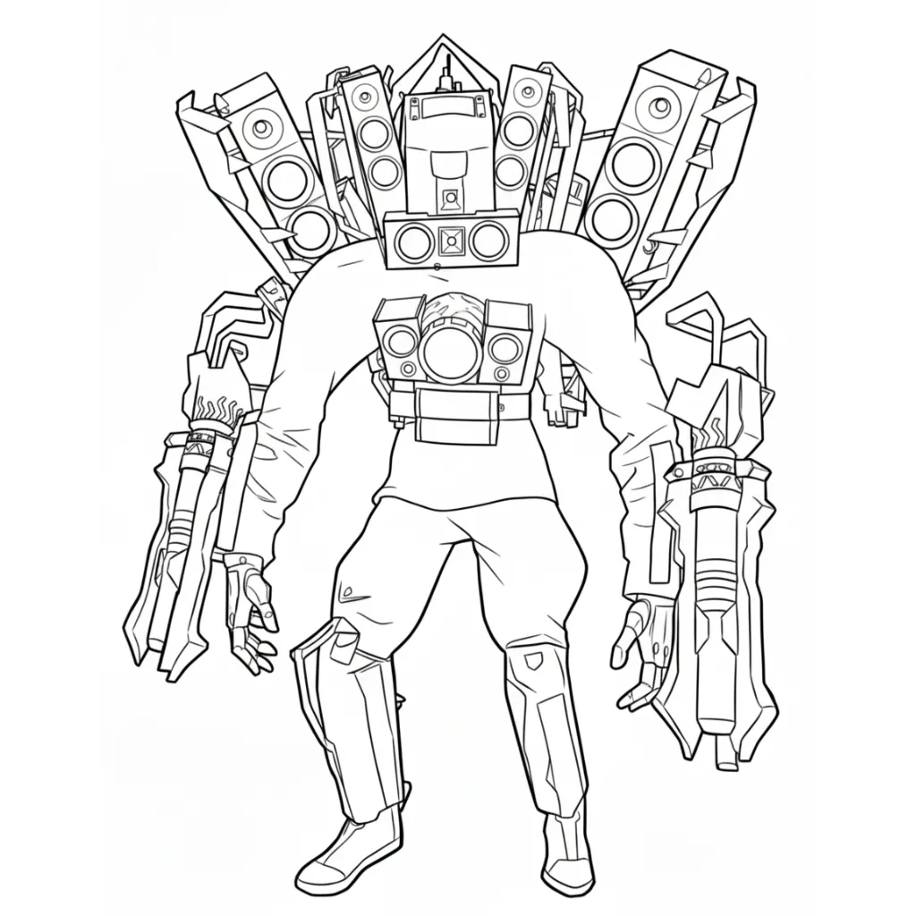 Skibidi Toilet 24 para colorear para imprimir kawaii