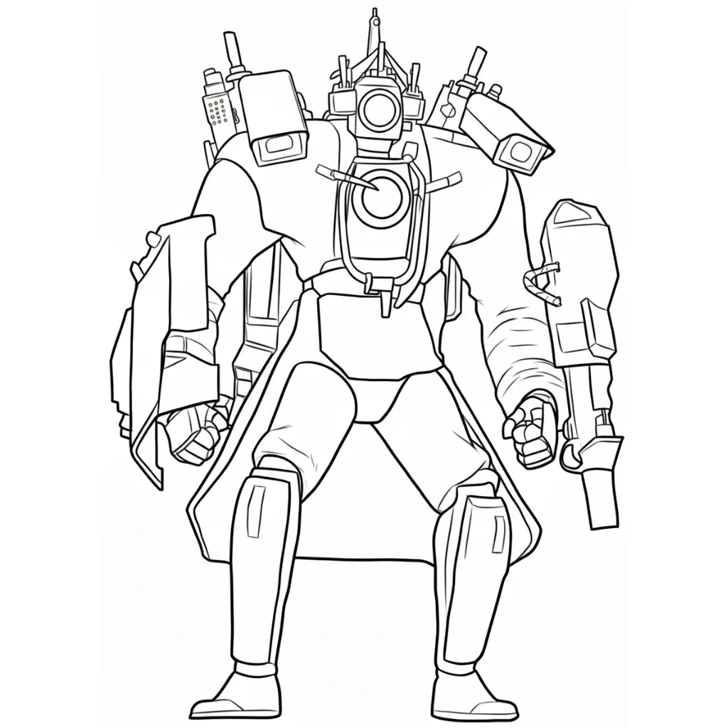 Skibidi Toilet 3 para colorear para niño de 5 años