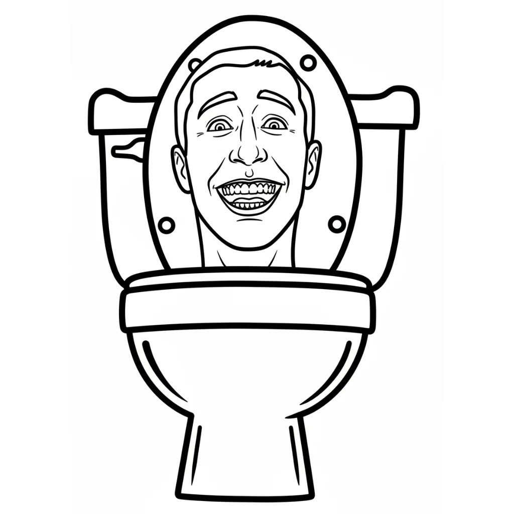 Skibidi Toilet 8 para colorear y recortar para imprimir gratis