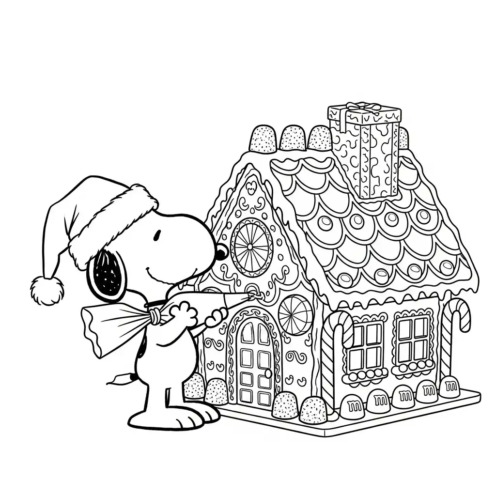 Snoopy de Navidad para colorear y dibujos
