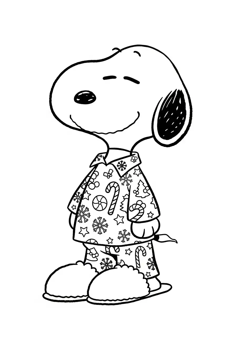Snoopy de Navidad para colorear para imprimir gratis