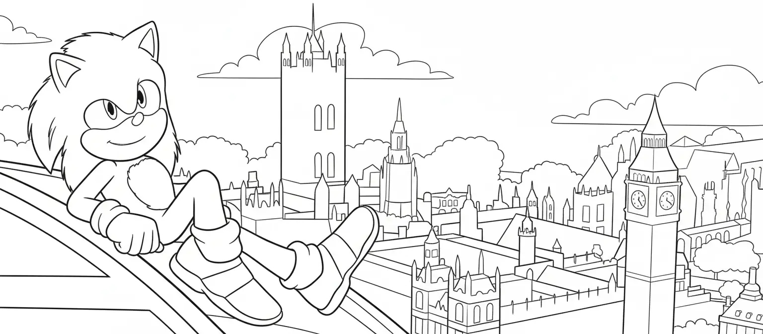 Sonic 3 para colorear para niño