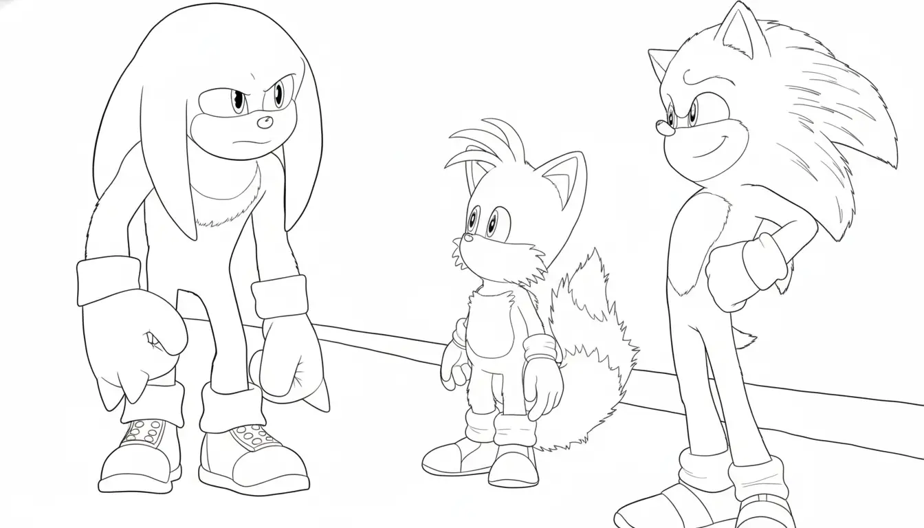 Sonic 3 para colorear para niño para imprimir