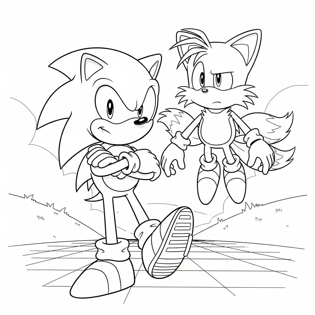 Sonic 3 para colorear para imprimir para niño de 7 años