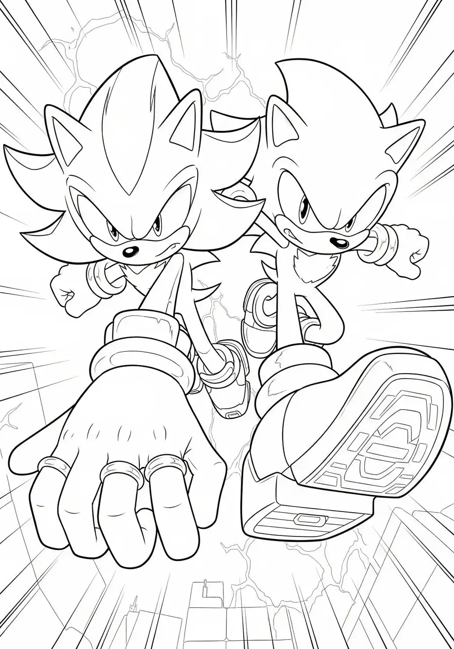 Sonic 3 para colorear para imprimir pdf gratis 3