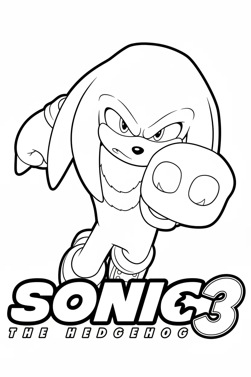 Sonic 3 para colorear y recortar para imprimir gratis