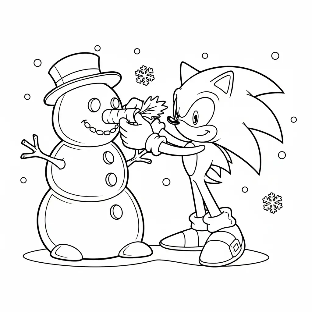 Sonic de Navidad para colorear para imprimir para niño de 6 años