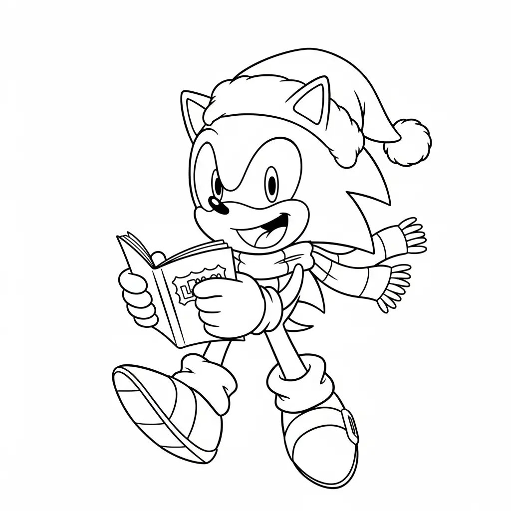 Sonic de Navidad para colorear para imprimir para niño de 2 años
