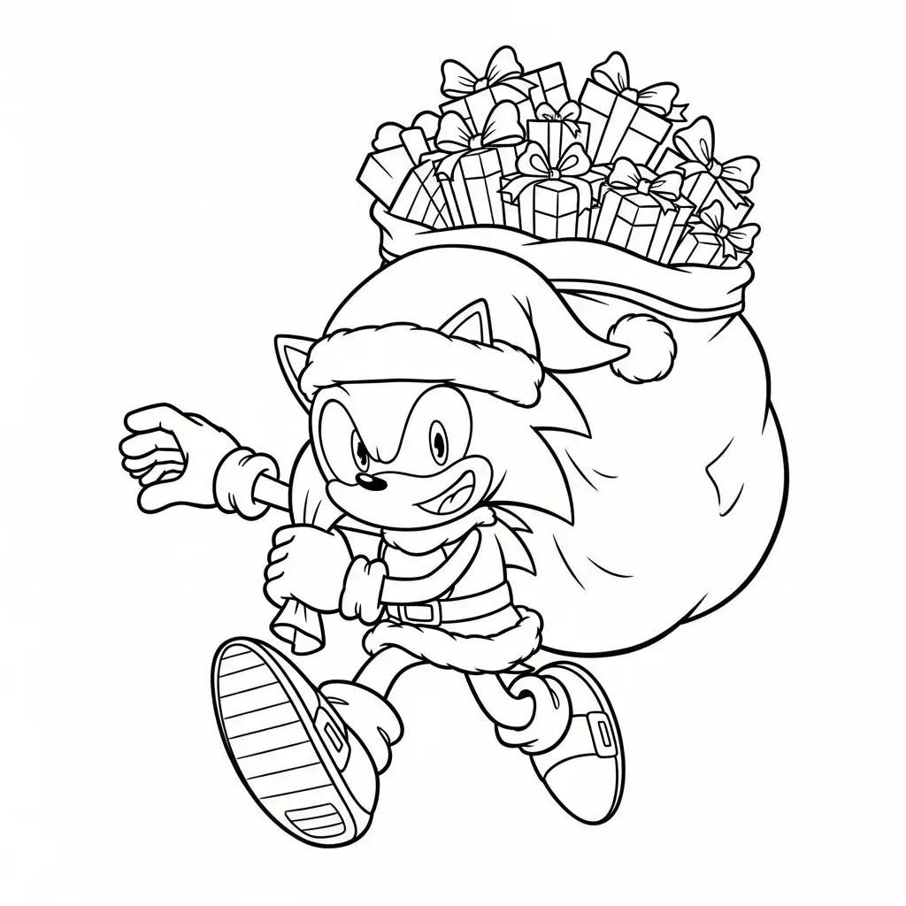 Sonic de Navidad para colorear para imprimir gratis
